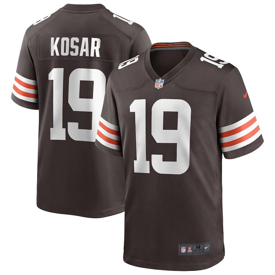 Men Cleveland Browns 19 Bernie Kosar Nike Brown Game Retired Player NFL Jersey